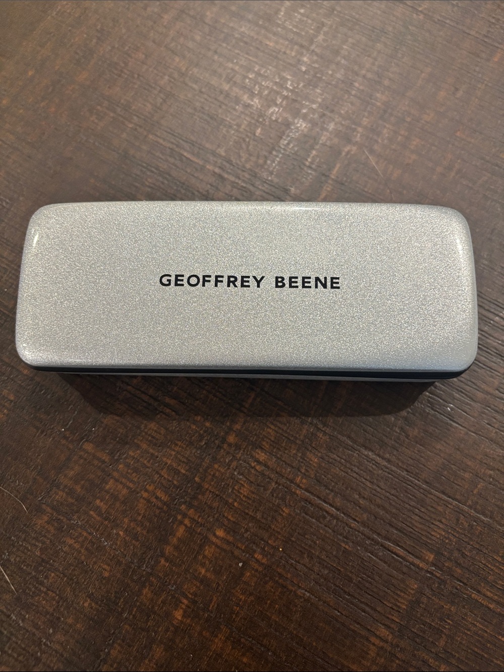 Geoffrey Beene Metallic Silver Hard Eyeglass Case